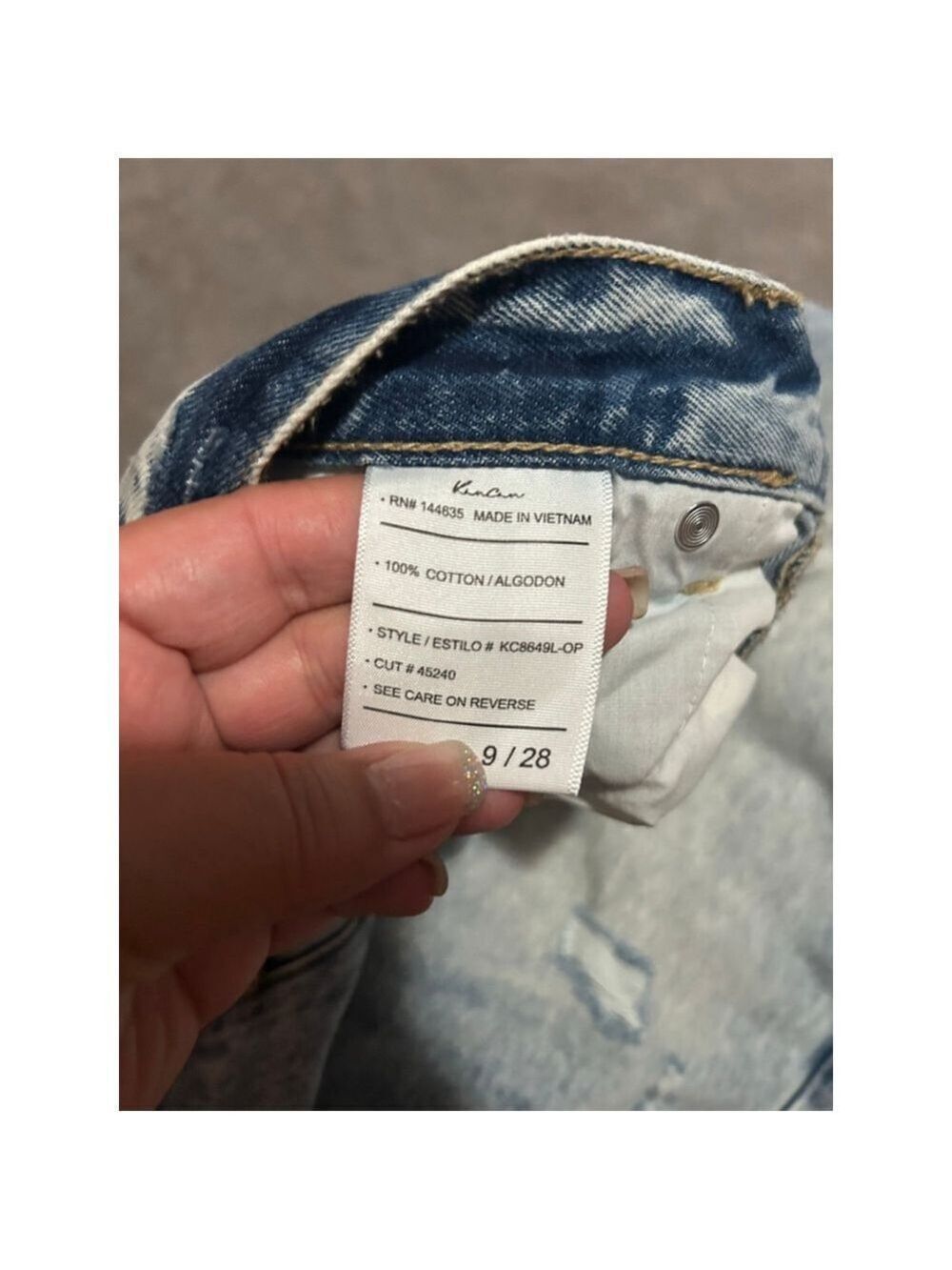 Women's Kancan Light Blue Distressed Straight Leg Jeans Size 9 - Picture 5 of 5